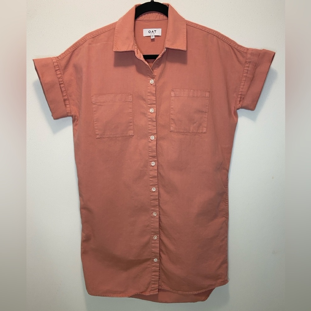 Oat New York Oversized Shirt Dress in Terracotta